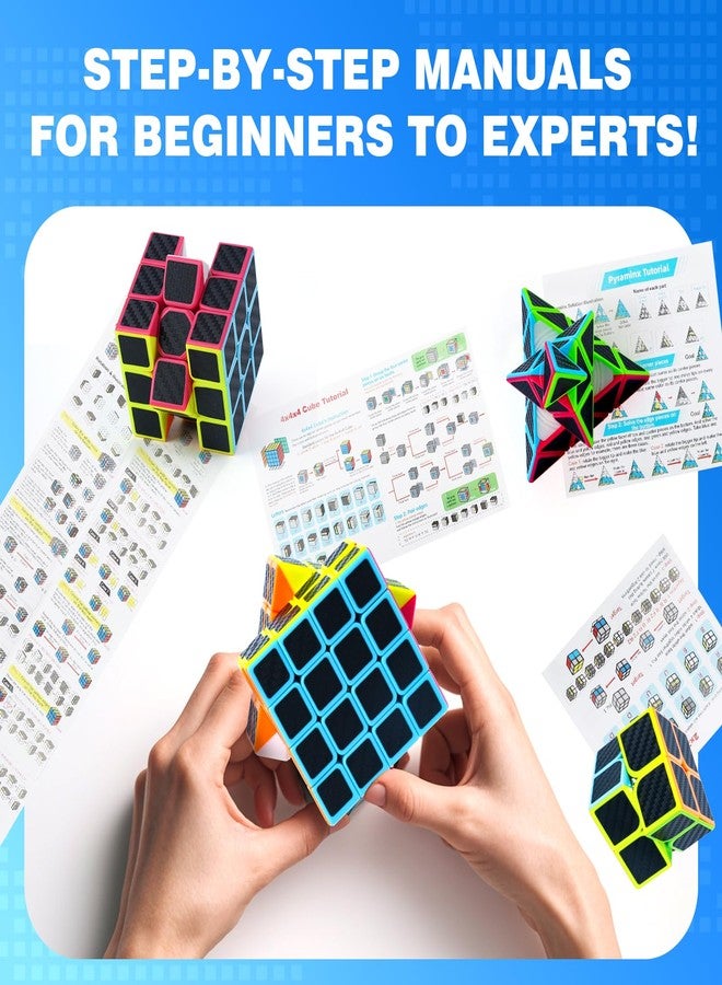 مجموعة مكعبات السرعة من AuntyFey، عبوة من 5 قطع: 2x2، 3x3، 4x4، 5x5، مكعب السرعة السحري Pyraminx، مكعب ألغاز للأطفال والمبتدئين والكبار - Image 5